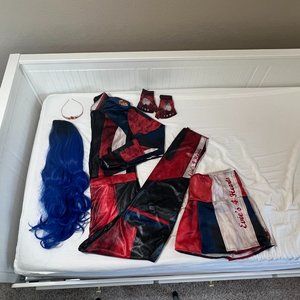 Disney Descendants 3 Evie Women's Costume w/ Blue Wig + Crown 6 pcs Cosplay